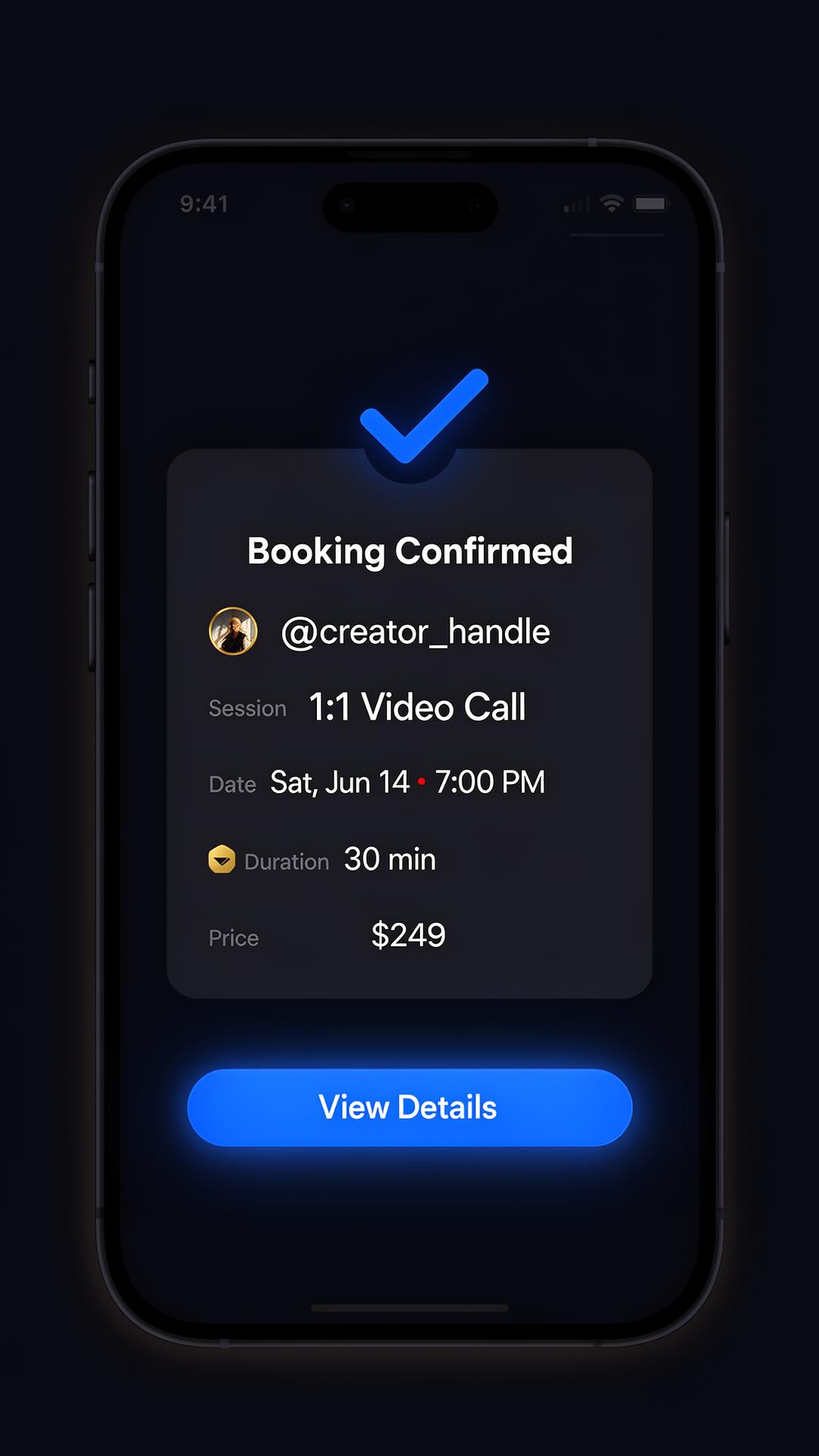Booking confirmation